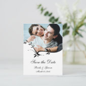 Postkarten für Schwarzweiß-Foto Save the Date (Stehend Vorderseite)