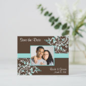 Postkarten für türkisfarbenes und braunes Foto Sav (Stehend Vorderseite)