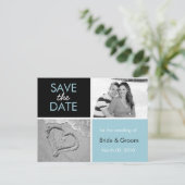 Postkarten für türkisfarbenes und schwarz Save the (Stehend Vorderseite)