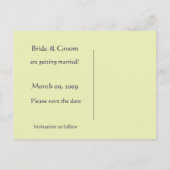 Postkarten für violettes und grünes Save the Date  (Rückseite)