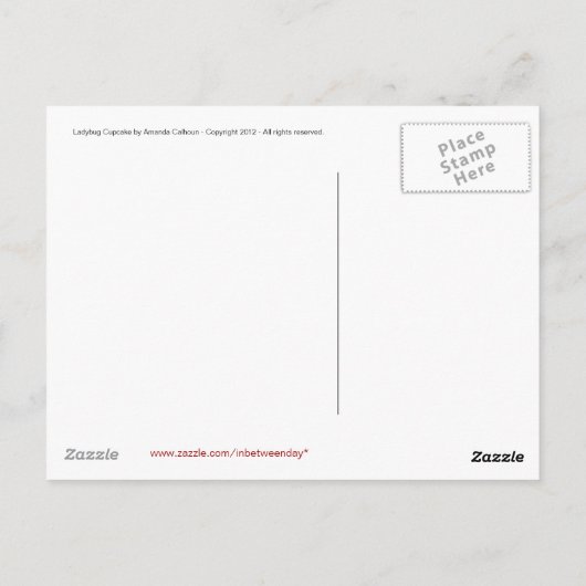 Postkarten für Whimsical Cupcake und Ladybug (Rückseite)
