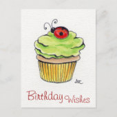 Postkarten für Whimsical Cupcake und Ladybug (Vorderseite)