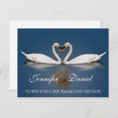 Postkarten Geschenke Liebe Swans (Vorne/Hinten)