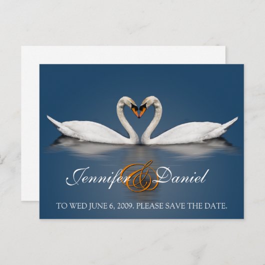 Postkarten Geschenke Liebe Swans (Vorne/Hinten)