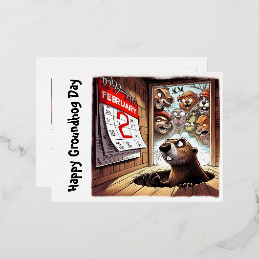 Postkarten Groundhog Day Erinnerungen 2024 (Vorderseite/Rückseite)
