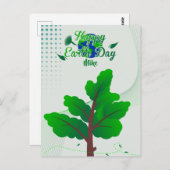Postkarten Happy Earth Day mit Baum und Globus (Vorne/Hinten)