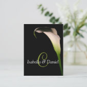 Postkarten Hochzeit Calla Lily C Monogramme (Stehend Vorderseite)