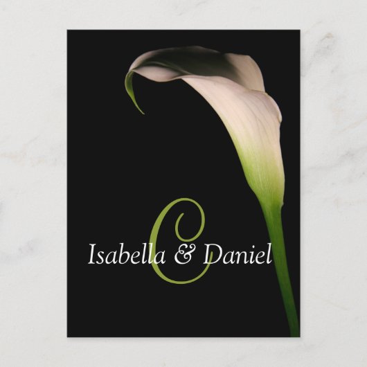 Postkarten Hochzeit Calla Lily C Monogramme (Vorderseite)