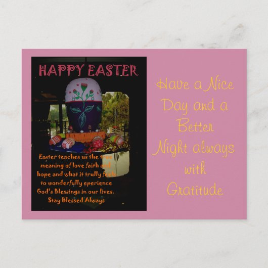 Postkarten-Horizontalvorlage Frohe Ostern Feiertagspostkarte (Vorderseite)