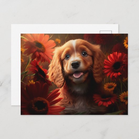 Postkarten Hund Fleur (Vorne/Hinten)