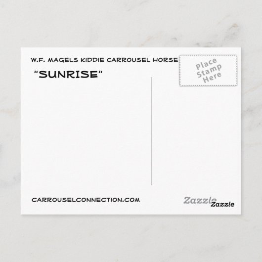 Postkarten - Karussell Pferd - SONNENSCHEIN (Rückseite)