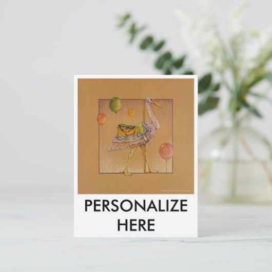 Postkarten - Karussell-Storch (Stehend Vorderseite)