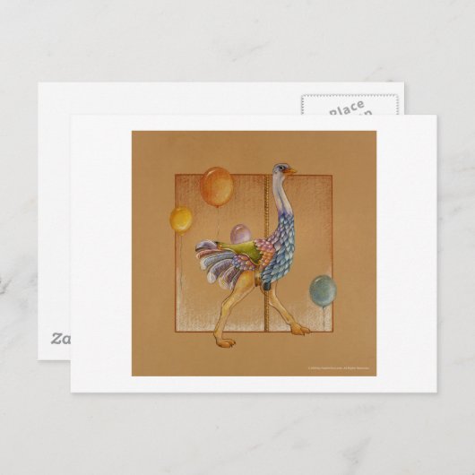 Postkarten - Karussell Strauß (Vorne/Hinten)