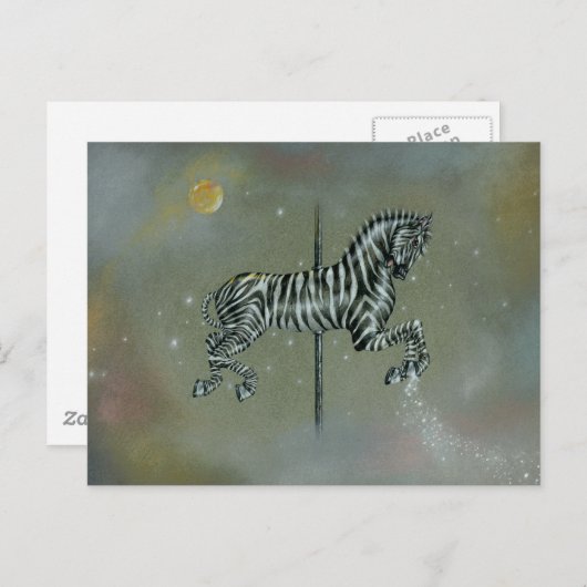 Postkarten - Karussell Zebra (Vorne/Hinten)
