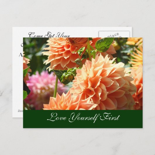 Postkarten Mammogramm Liebe Sie selbst zuerst (Vorne/Hinten)