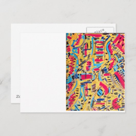 Postkarten mit bunten abstrakten Designs (Vorne/Hinten)