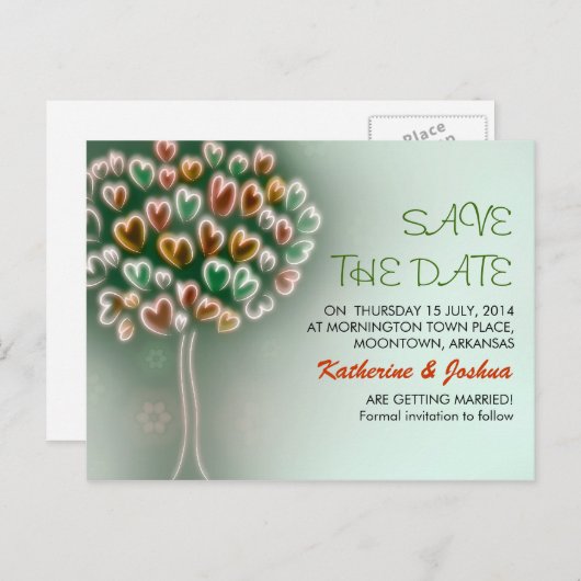 Postkarten mit moderner Liebe Save the Date (Vorne/Hinten)