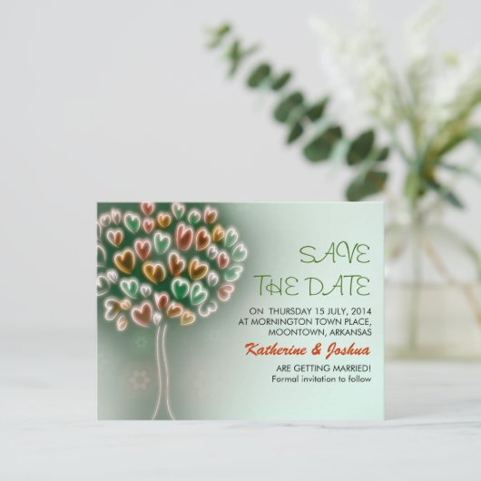 Postkarten mit moderner Liebe Save the Date (Stehend Vorderseite)