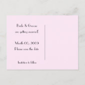 Postkarten mit rosa und schwarz Save the Date Foto (Rückseite)