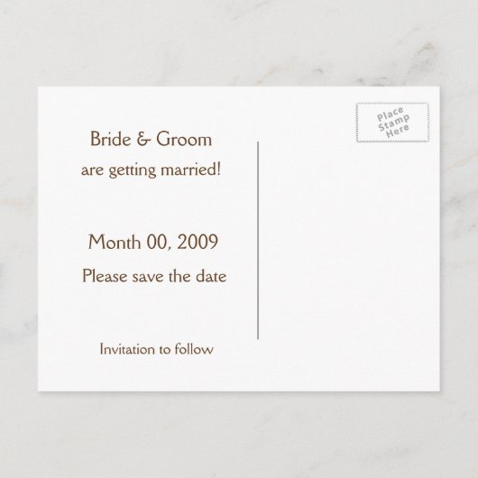 Postkarten mit rotem und schwarzem Save the Date F (Rückseite)