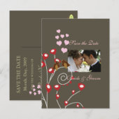 Postkarten mit Save the Date Foto, Liebesvögel (Vorne/Hinten)