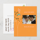 Postkarten mit Save the Date Foto, Liebesvögel (Vorne/Hinten)