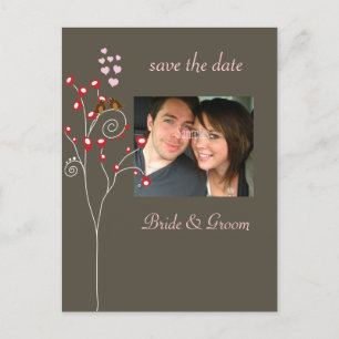 Postkarten mit Save the Date Foto, Liebesvögel