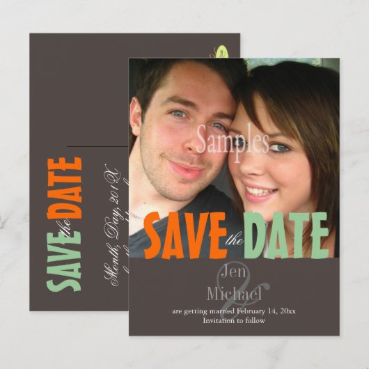 Postkarten mit schlichtem, Save the Date Foto, (Vorne/Hinten)