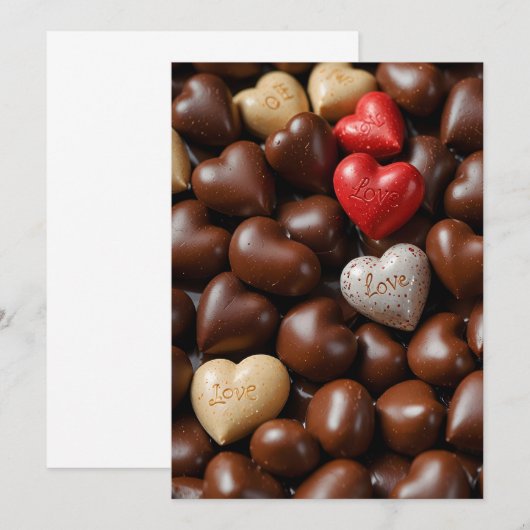 Postkarten mit schokoladenem Liebe (Vorne/Hinten)
