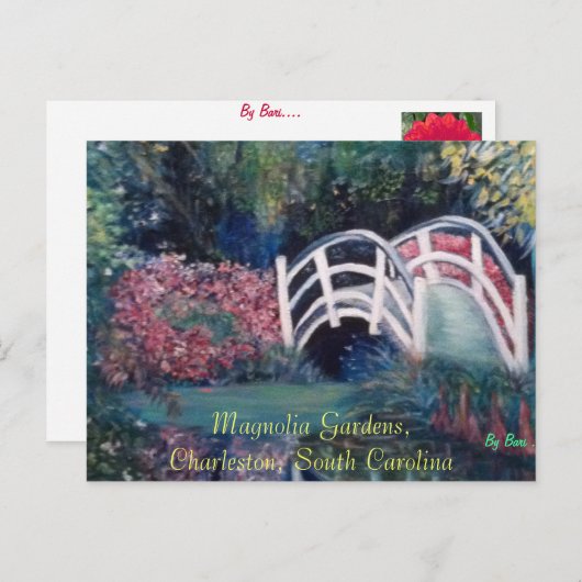 Postkarten mit schöner Landschaft, Blume Bridge (Vorne/Hinten)