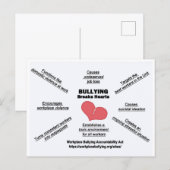 Postkarten-Mobbing bricht Herzen Postkarte (Vorne/Hinten)