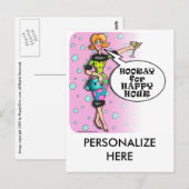 Postkarten - Polka Dot Martini Diva (Vorne/Hinten)