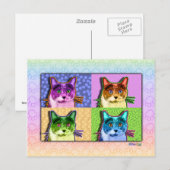 Postkarten - Pop Art Cat (Vorne/Hinten)