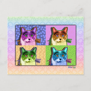 Postkarten - Pop Art Cat