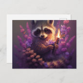 Postkarten Raccoon Mauve (Vorne/Hinten)