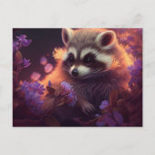 Postkarten Raccoon Mauve (Vorderseite)