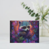 Postkarten Raccoon Mauve (Stehend Vorderseite)