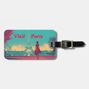 Postkarten-Retro-Eiffelturm-Reiseillustration Gepäckanhänger