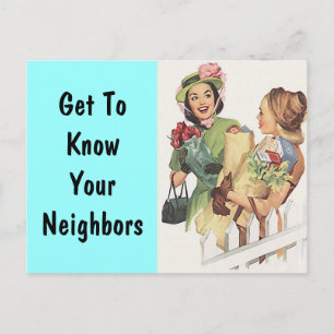 Postkarten-Retro Nachbarschafts-Sozialblock-Party Einladungspostkarte