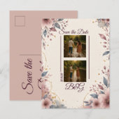 Postkarten Save the Date Florale Wasserfarbe (Vorne/Hinten)