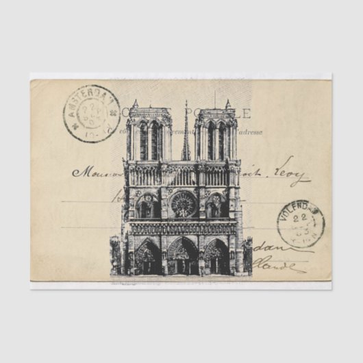 Postkarten-Seidenpapier Notre Dames Paris Seidenpapier (Vorderseite)