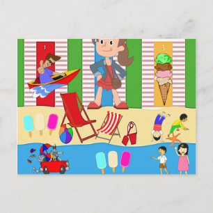 Postkarten Strand Eiscreme