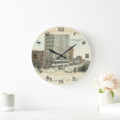 Postkarten-Uhr Daytons Ohio - viertes St. 1909 Große Wanduhr (Zuhause)