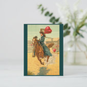 Postkarten - Valentine cowgirl Pferdebrille Herz (Stehend Vorderseite)