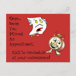 Postkarten verpasste Terminvereinbarung Kundenkont