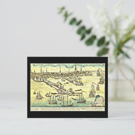 Postkarten-Vintage Boston-Karten-17 Postkarte (Stehend Vorderseite)