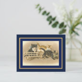 Postkarten-Vintage Katzen und Wagen Postkarte (Stehend Vorderseite)