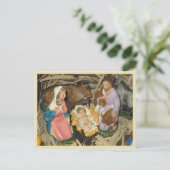 Postkarten Vintage Krippe Szene Weihnachten (Stehend Vorderseite)