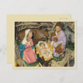Postkarten Vintage Krippe Szene Weihnachten (Vorne/Hinten)