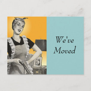 Postkarten-Vintage Retro beschäftigte Ankündigungspostkarte